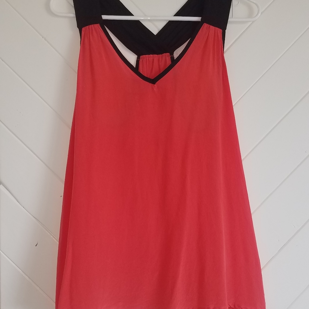 Silk colorblock tank